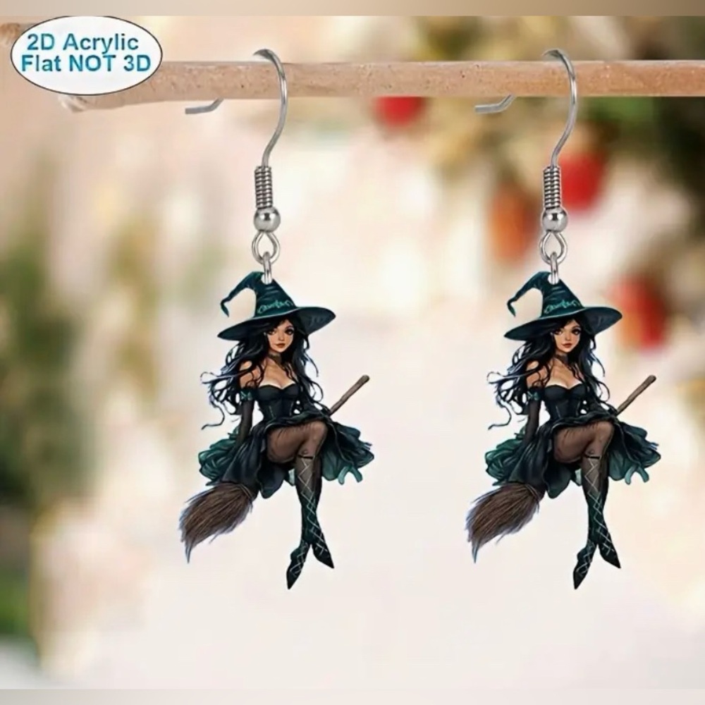 Gothic Witch Earrings Sexy Halloween New - Picture 2 of 8